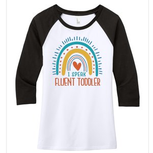 I Speak Fluent Toddler Funny Women's Tri-Blend 3/4-Sleeve Raglan Shirt