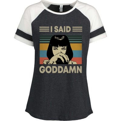 I Said Goddamn Enza Ladies Jersey Colorblock Tee