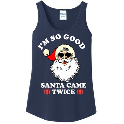 Im So Good Santa Came Twice Holiday Ladies Essential Tank