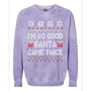 IM So Good Santa Came Twice Santa Matching Couple Christmas Gift Colorblast Crewneck Sweatshirt