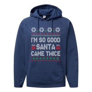 IM So Good Santa Came Twice Santa Matching Couple Christmas Gift Performance Fleece Hoodie