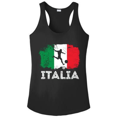 Italian soccer grunge flag Ladies PosiCharge Competitor Racerback Tank