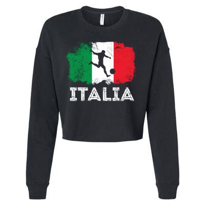 Italian soccer grunge flag Cropped Pullover Crew