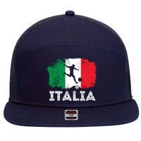 Italian soccer grunge flag 7 Panel Mesh Trucker Snapback Hat