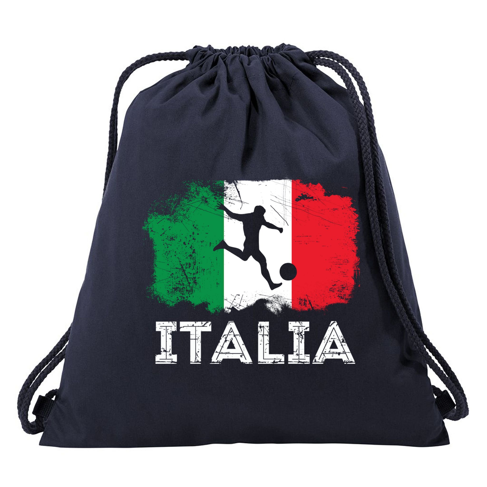 Italian soccer grunge flag Drawstring Bag