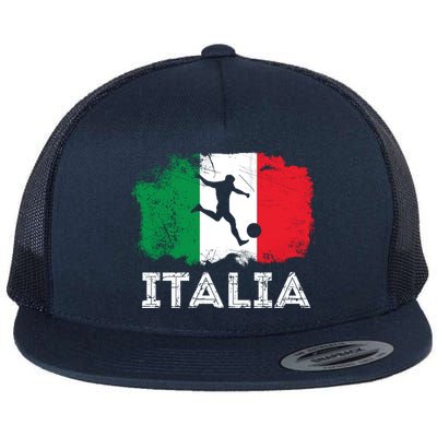 Italian soccer grunge flag Flatbill Hat