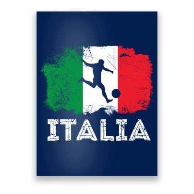Italian soccer grunge flag Poster
