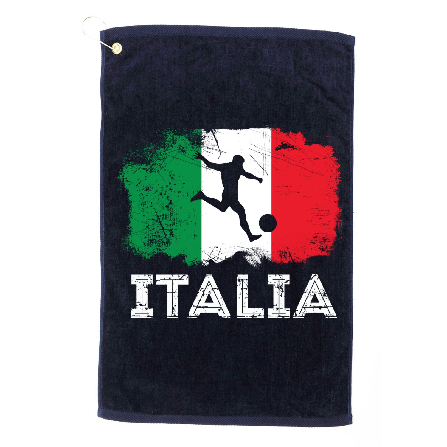 Italian soccer grunge flag Golf Towel