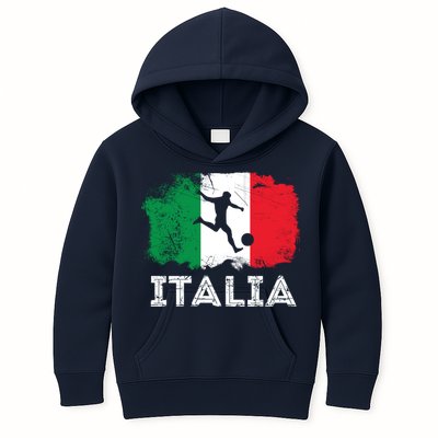 Italian soccer grunge flag Kids Hoodie