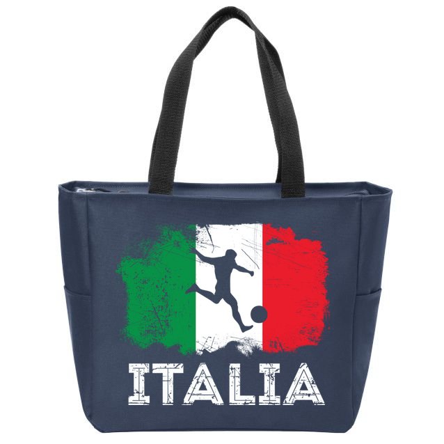 Italian soccer grunge flag Zip Tote Bag
