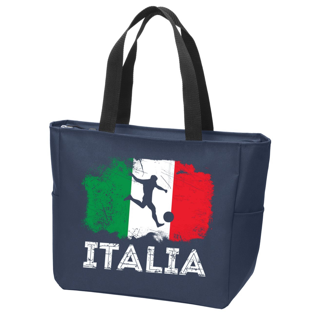 Italian soccer grunge flag Zip Tote Bag