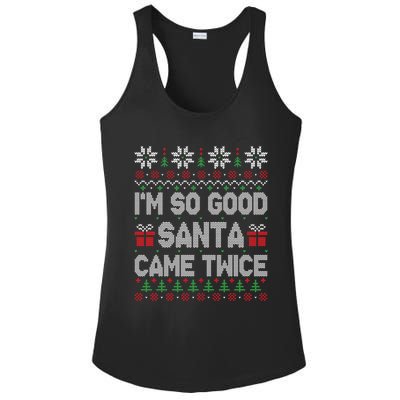 IM So Good Santa Came Twice Santa Matching Couple Christmas Gift Ladies PosiCharge Competitor Racerback Tank