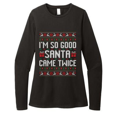 IM So Good Santa Came Twice Ugly Xmas Couples Matching Cute Gift Womens CVC Long Sleeve Shirt