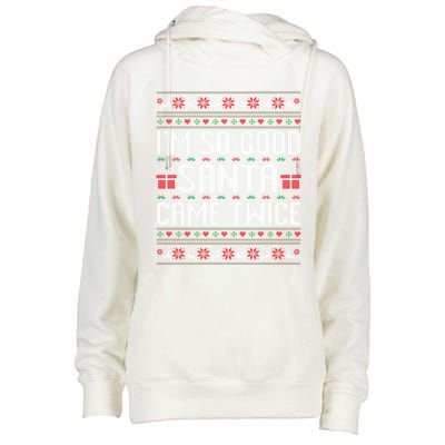 IM So Good Santa Came Twice Ugly Xmas Couples Matching Cute Gift Womens Funnel Neck Pullover Hood