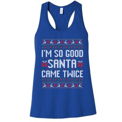 IM So Good Santa Came Twice Ugly Xmas Couples Matching Cute Gift Women's Racerback Tank