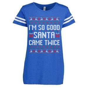 IM So Good Santa Came Twice Ugly Xmas Couples Matching Cute Gift Enza Ladies Jersey Football T-Shirt