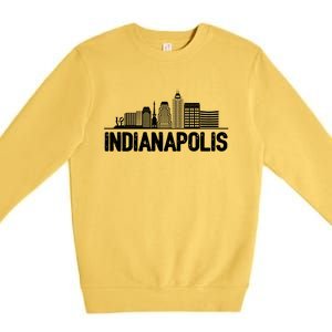 Indianapolis Skyline Gift Premium Crewneck Sweatshirt