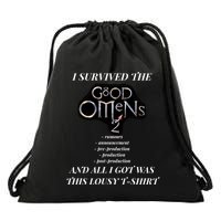 I Survived Good Omens 2 Drawstring Bag