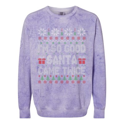 I'm So Good Santa Came Twice Santa Matching Couple Christmas  Colorblast Crewneck Sweatshirt