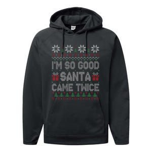 I'm So Good Santa Came Twice Santa Matching Couple Christmas  Performance Fleece Hoodie