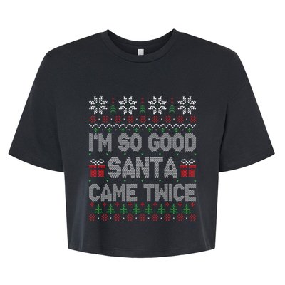 I'm So Good Santa Came Twice Santa Matching Couple Christmas  Bella+Canvas Jersey Crop Tee