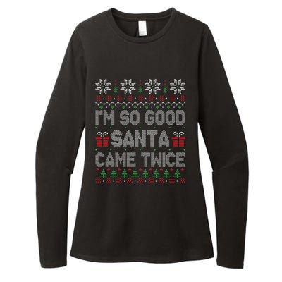 I'm So Good Santa Came Twice Santa Matching Couple Christmas  Womens CVC Long Sleeve Shirt