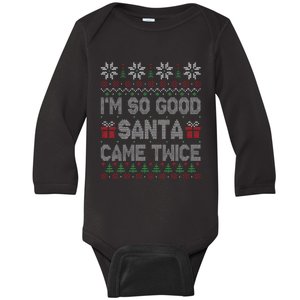 I'm So Good Santa Came Twice Santa Matching Couple Christmas  Baby Long Sleeve Bodysuit