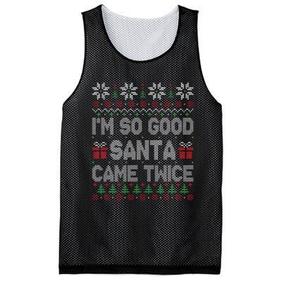 I'm So Good Santa Came Twice Santa Matching Couple Christmas  Mesh Reversible Basketball Jersey Tank