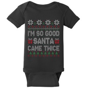 I'm So Good Santa Came Twice Santa Matching Couple Christmas  Baby Bodysuit