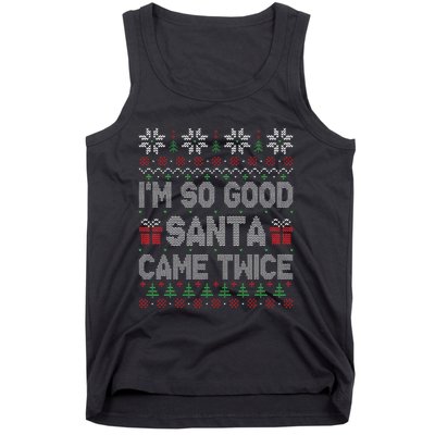 I'm So Good Santa Came Twice Santa Matching Couple Christmas  Tank Top