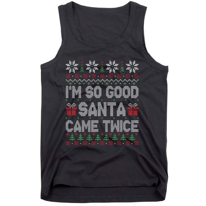 I'm So Good Santa Came Twice Santa Matching Couple Christmas  Tank Top