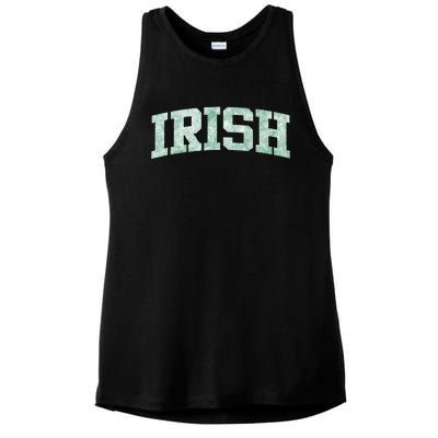 Irish Shamrock Green Plaid Vintage Ladies PosiCharge Tri-Blend Wicking Tank