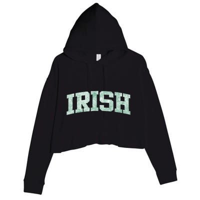 Irish Shamrock Green Plaid Vintage Crop Fleece Hoodie