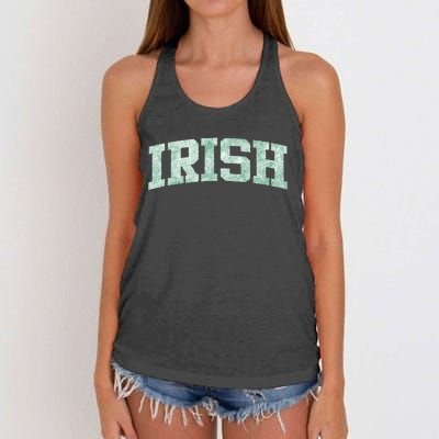 Irish Shamrock Green Plaid Vintage Women's Knotted Racerback Tank