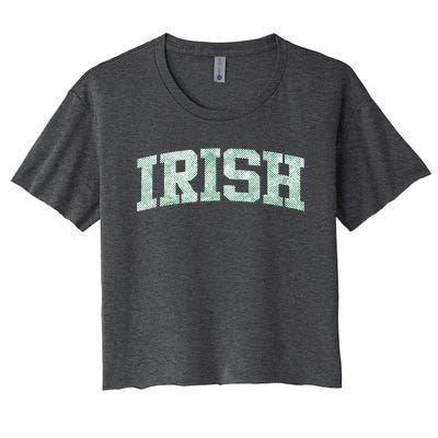 Irish Shamrock Green Plaid Vintage Women's Crop Top Tee