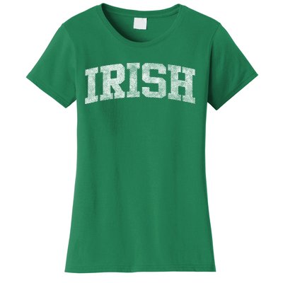 Irish Shamrock Green Plaid Vintage Women's T-Shirt