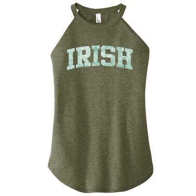 Irish Shamrock Green Plaid Vintage Women's Perfect Tri Rocker Tank