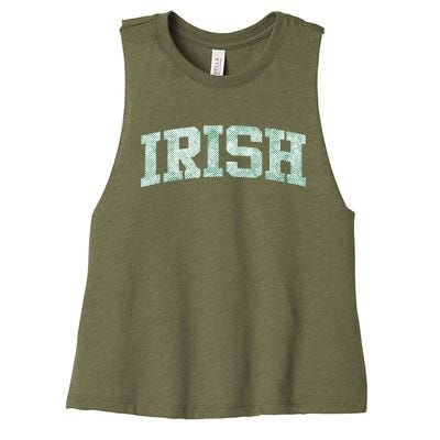 Irish Shamrock Green Plaid Vintage Women's Racerback Cropped Tank