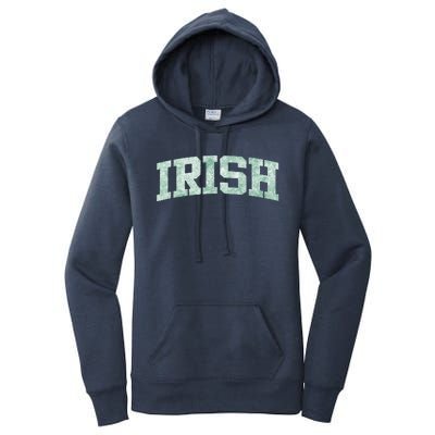 Irish Shamrock Green Plaid Vintage Women's Pullover Hoodie