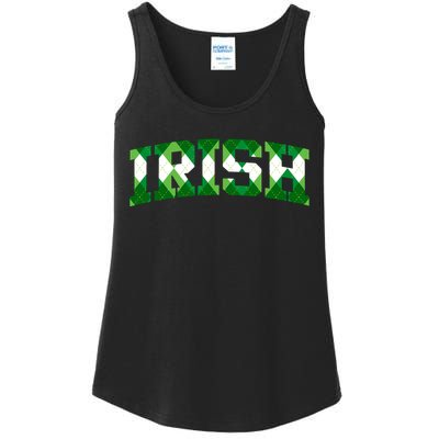 Irish Shamrock Green Plaid Vintage Ladies Essential Tank