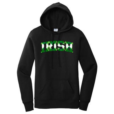 Irish Shamrock Green Plaid Vintage Women's Pullover Hoodie