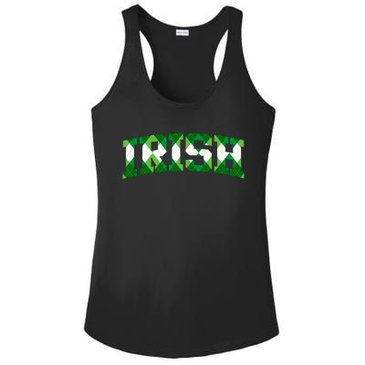 Irish Shamrock Green Plaid Vintage Ladies PosiCharge Competitor Racerback Tank