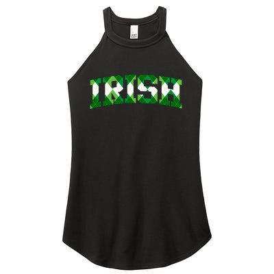 Irish Shamrock Green Plaid Vintage Women's Perfect Tri Rocker Tank