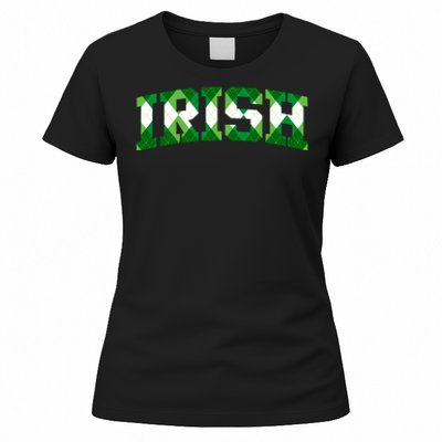 Irish Shamrock Green Plaid Vintage Women's T-Shirt