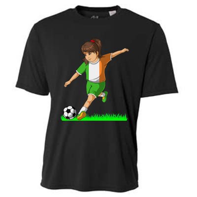 Irish Soccer Girl Ireland Flag Jersey Football Fans Cooling Performance Crew T-Shirt