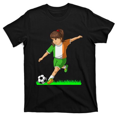 Irish Soccer Girl Ireland Flag Jersey Football Fans T-Shirt