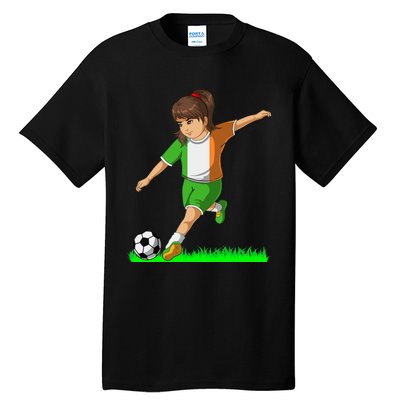 Irish Soccer Girl Ireland Flag Jersey Football Fans Tall T-Shirt