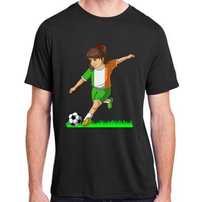 Irish Soccer Girl Ireland Flag Jersey Football Fans Adult ChromaSoft Performance T-Shirt