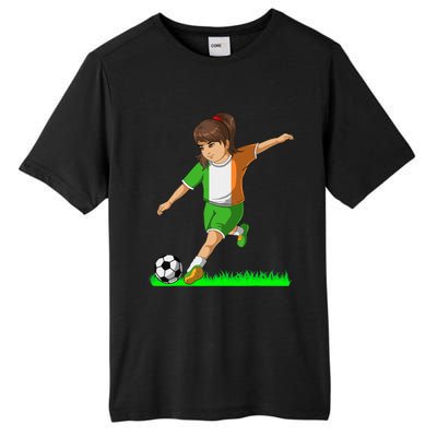 Irish Soccer Girl Ireland Flag Jersey Football Fans Tall Fusion ChromaSoft Performance T-Shirt