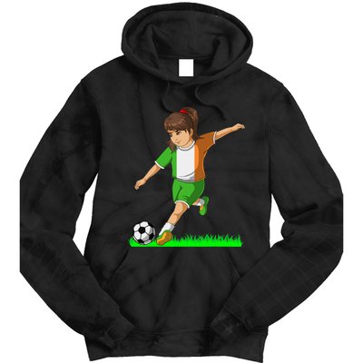 Irish Soccer Girl Ireland Flag Jersey Football Fans Tie Dye Hoodie